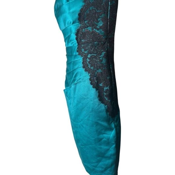 NWT Womens David’s Bridal Strapless Sleeveless Oasis Lace Satin Formal Dress - 2 - Picture 4 of 5